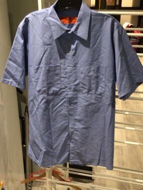 Redcap work shirt Classic Short-Sleeve Button-Down Shirt - Light Blue